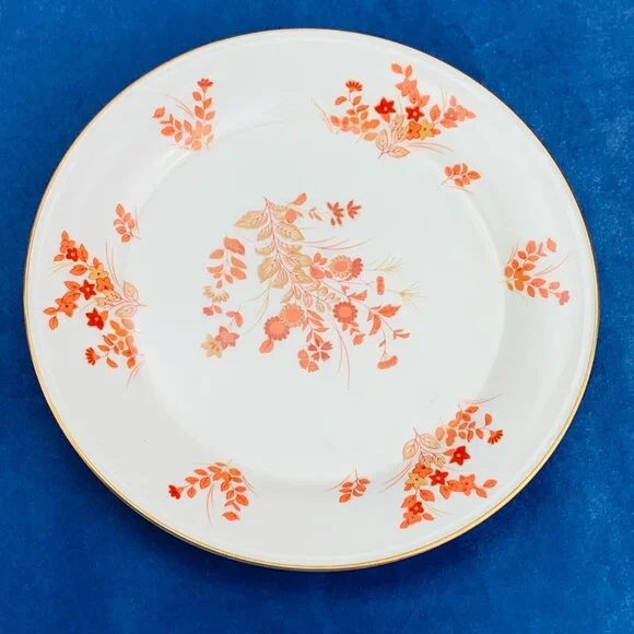 Mikasa EASTWIND Oriental Rust Floral Gold Trim Bone China Plates Place Set of 3 - Picture 4 of 9